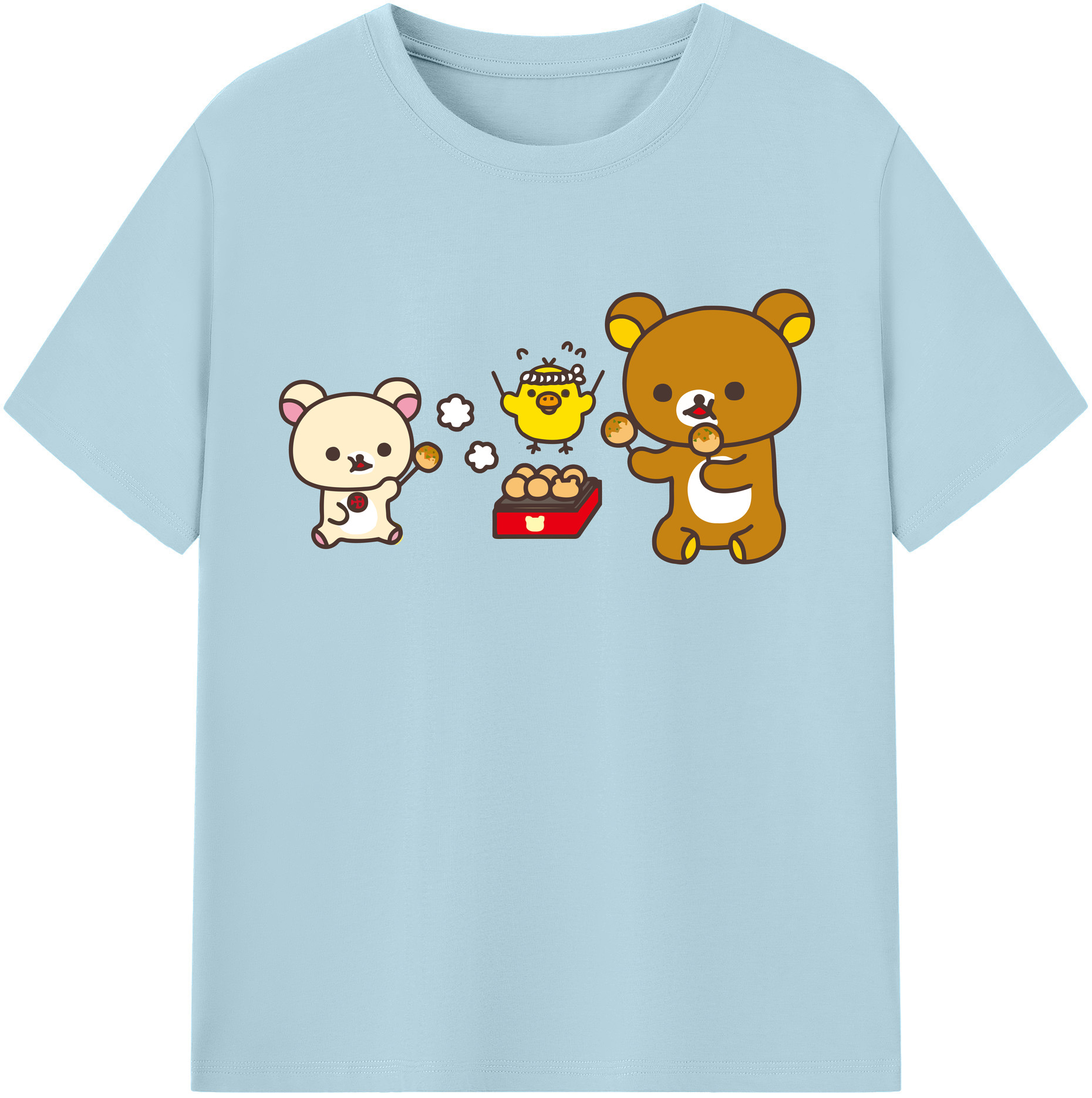 （画像用） リラックマ リラックマ キイロイトリ Rilakkuma Korilakkuma Kiiroitori 綿100％半袖Tシャツ（フロントプリント）